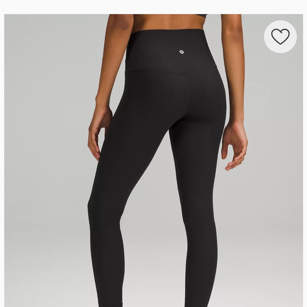 Black Lululemon Align™ High-Rise Ribbed Pant 28”